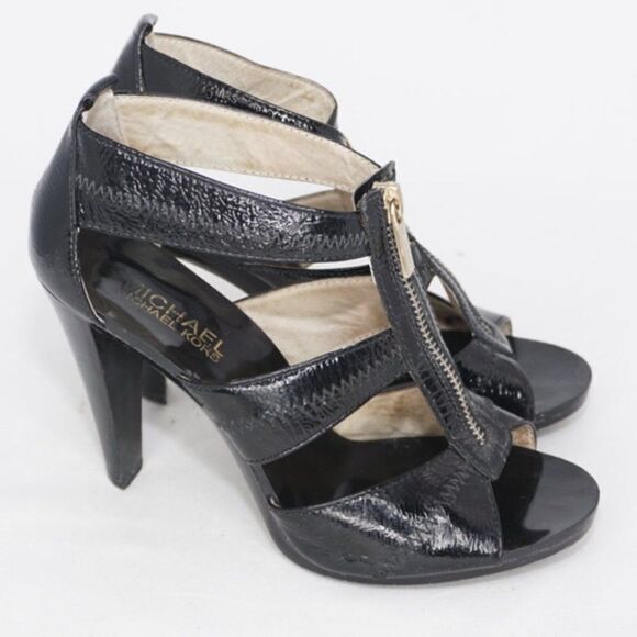 Michael Kors Berkely Black Zipper Heels, Size 6 - Picture 1 of 9